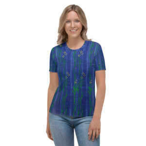 Japanese Vintage Shima-Shima Flowers Women’s T-Shirt