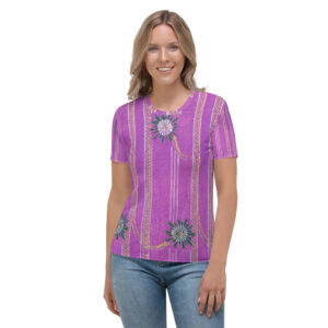 Japanese Vintage Shima-Shima Purple Women's T-shirt