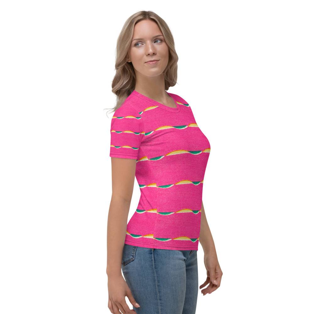 all over print womens t-shirt pink